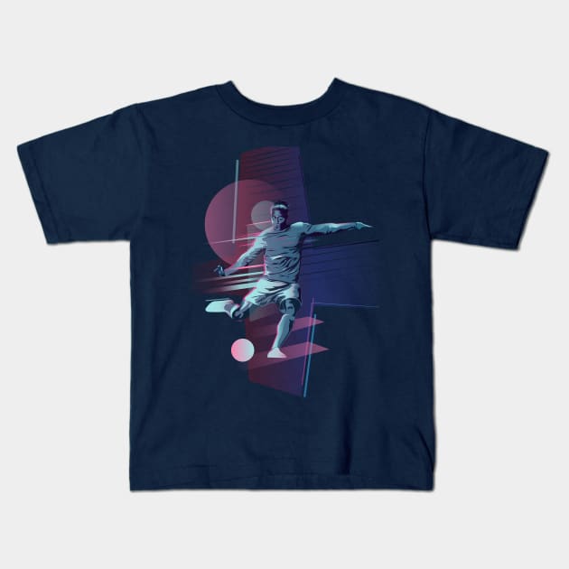 football striker Kids T-Shirt by Illcesar